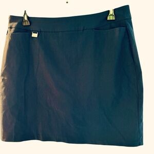 Navy blue skort short comfy shorts underneath silver colored embellishment 16